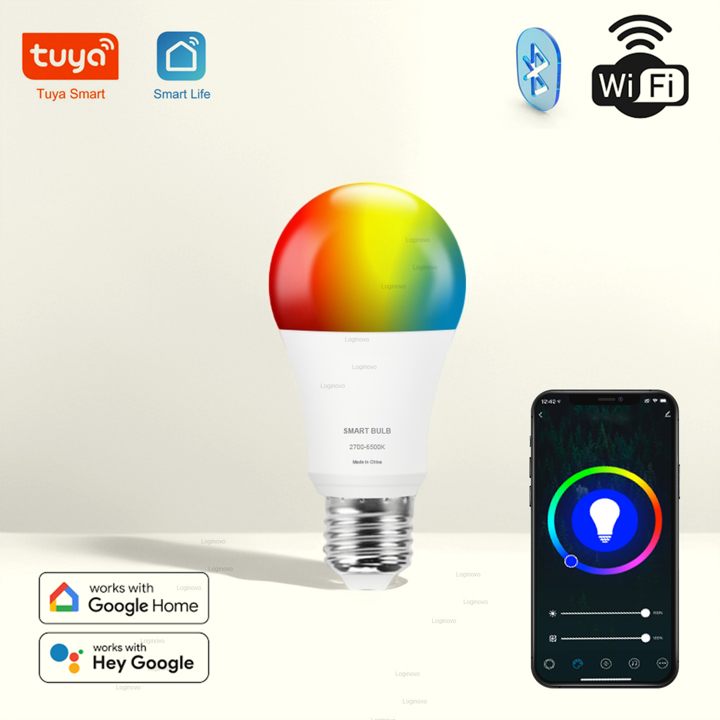Home Decor Free App - Żarówka LED Tuya Bluetooth/WiFi E27 RGBCW