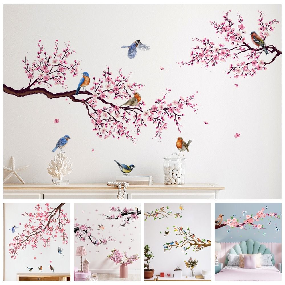 Home Decor Indonesia - Wielokolorowe naklejki ścienne PVC kwiat kwiat