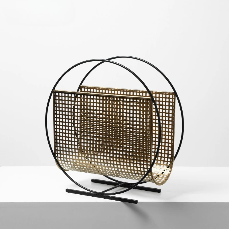 Home Decor Magazine - Kreatywny, okrągły, metalowy regał na czasopisma,
