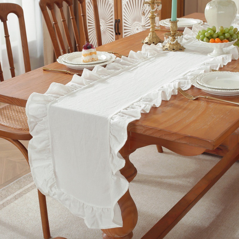 Obrus prostokątny z falbankami – Linen Table Runner recenzja i cena