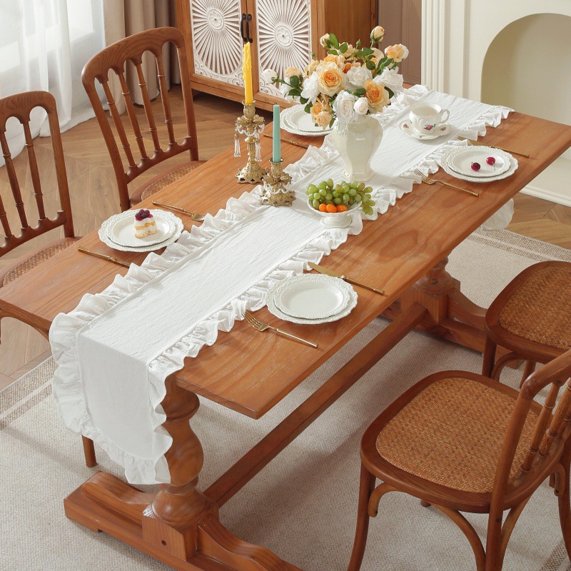 Obrus prostokątny z falbankami – Linen Table Runner recenzja i cena
