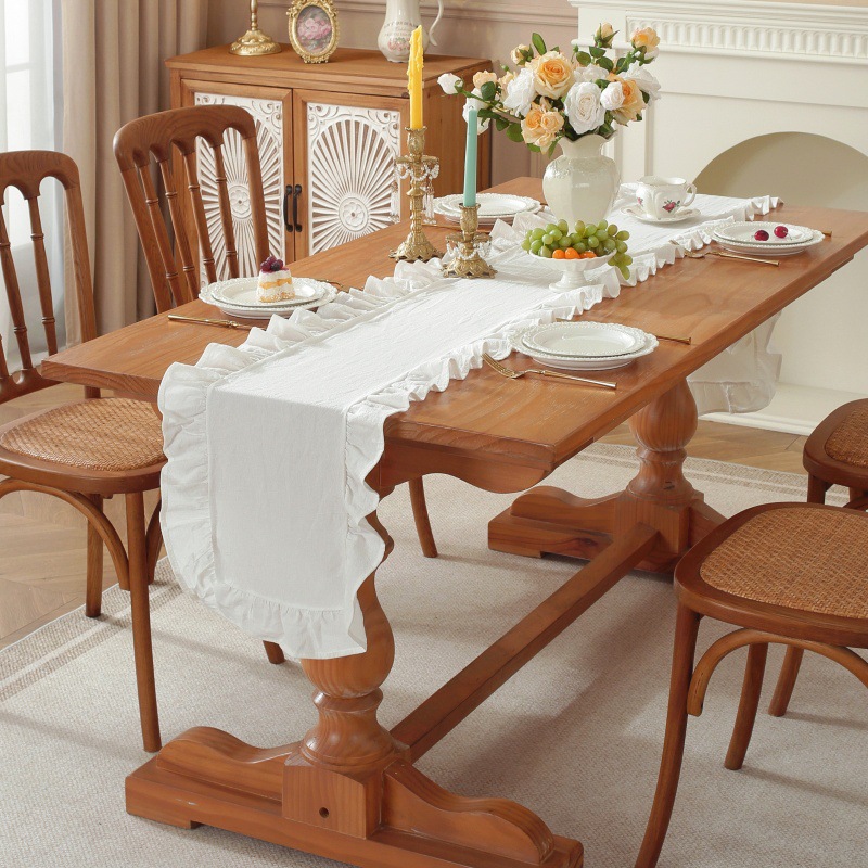Obrus prostokątny z falbankami – Linen Table Runner recenzja i cena
