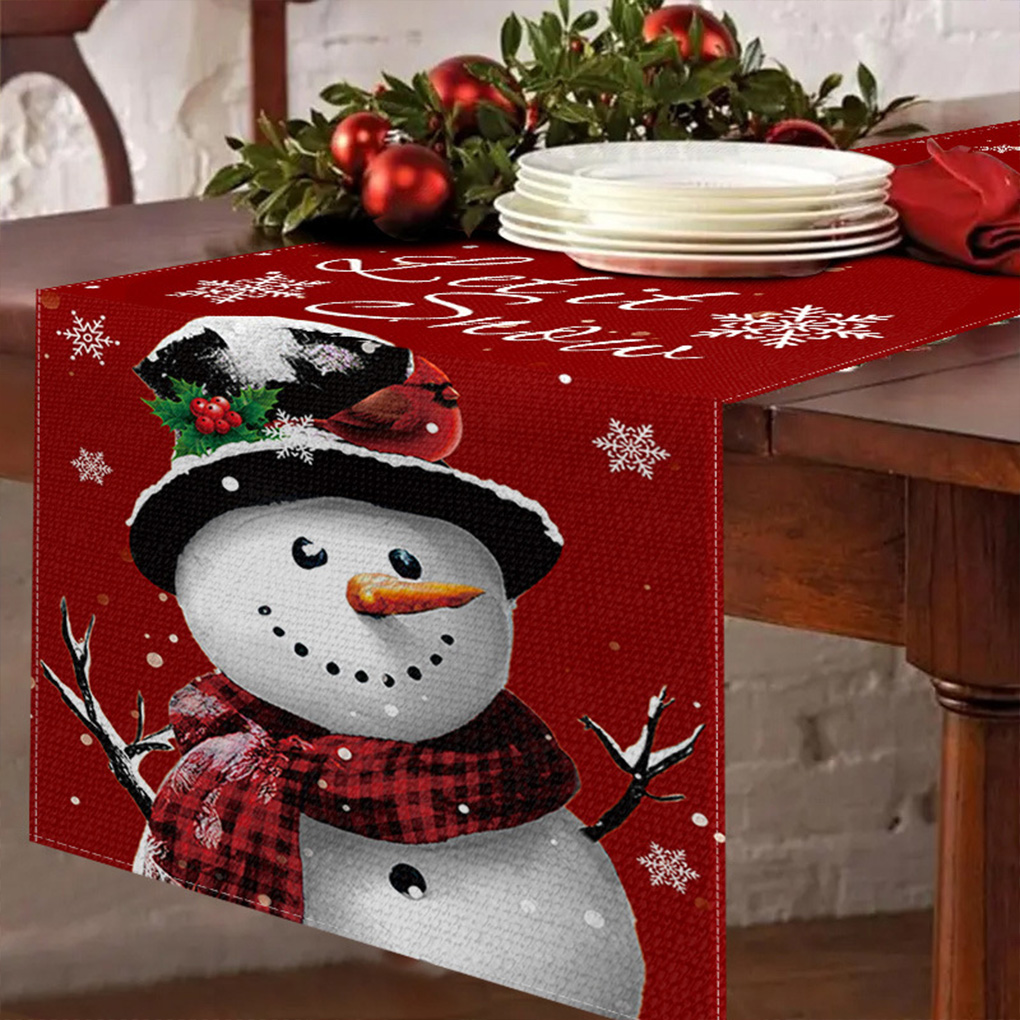 Świąteczny, kwiatowy bieżnik n – Linen Table Runner recenzja i cena