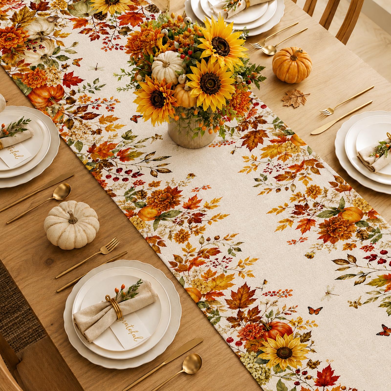 Jesienny bieżnik na stół z mot – Linen Table Runner recenzja i cena
